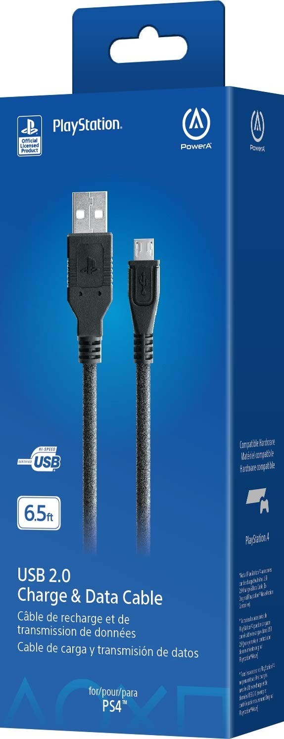 USB Charging & Data Cable for PlayStation 4 – 6.5 Feet