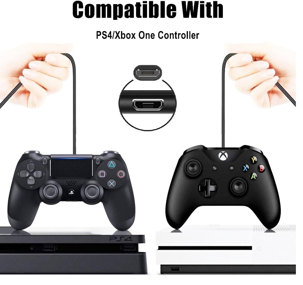 PS4 Controller USB A to Micro USB 3.3ft Charging Cable Cord for PS4 Charger