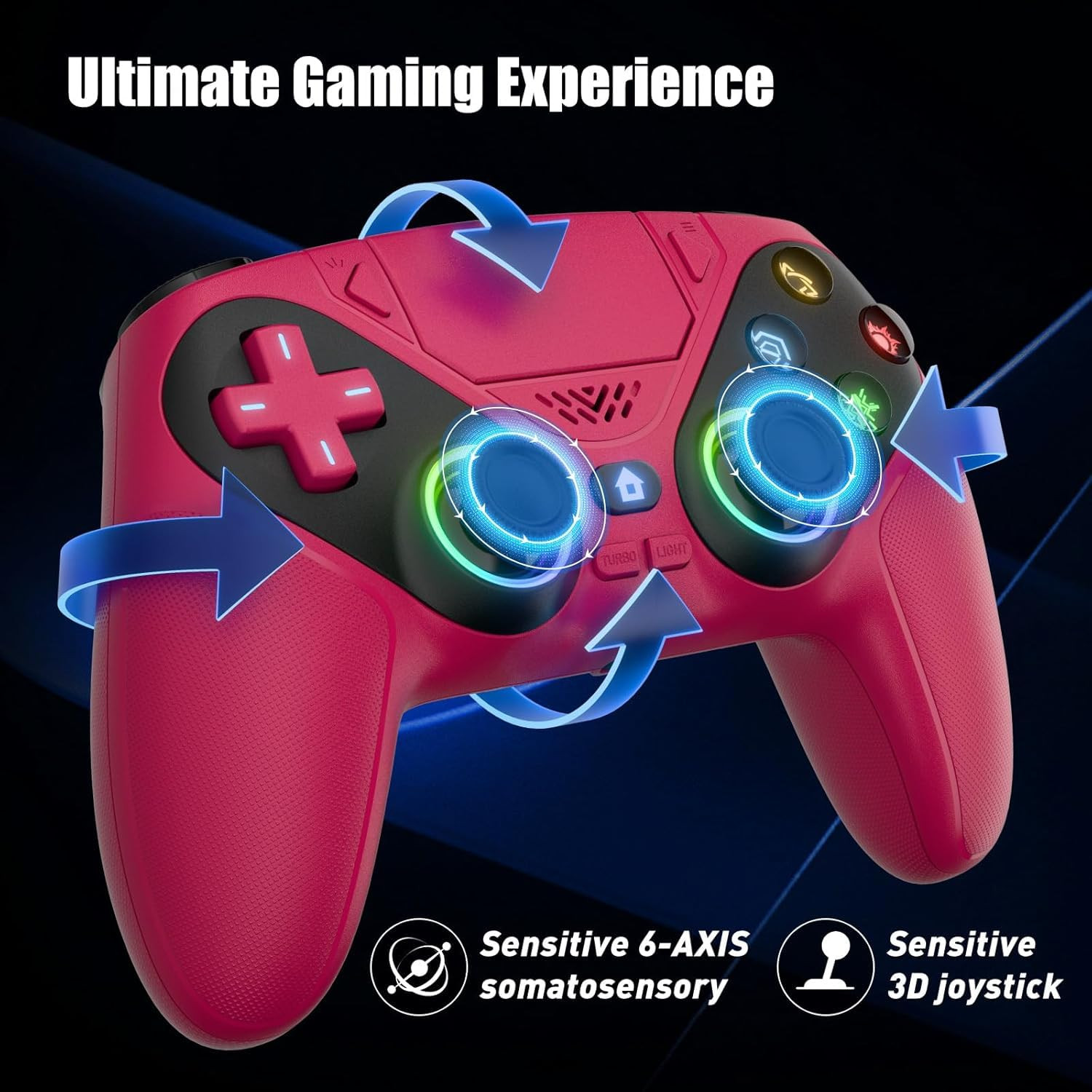 Nonbliep LED for PS5 Controller, for PS5 Slim/Pro/Pc, Wireless Controller with 9