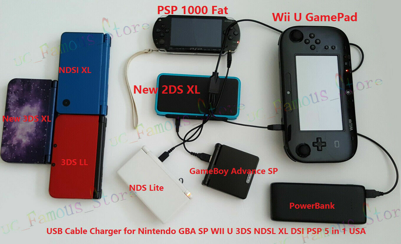 5 In 1 USB Charger Cable Multi Function Charging Cord Compatible For Games