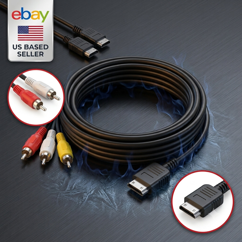 6 Feet AV to RCA Audio Video Composite Cable Cord For Sony PS1 PS2 PS3 PS3 Slim