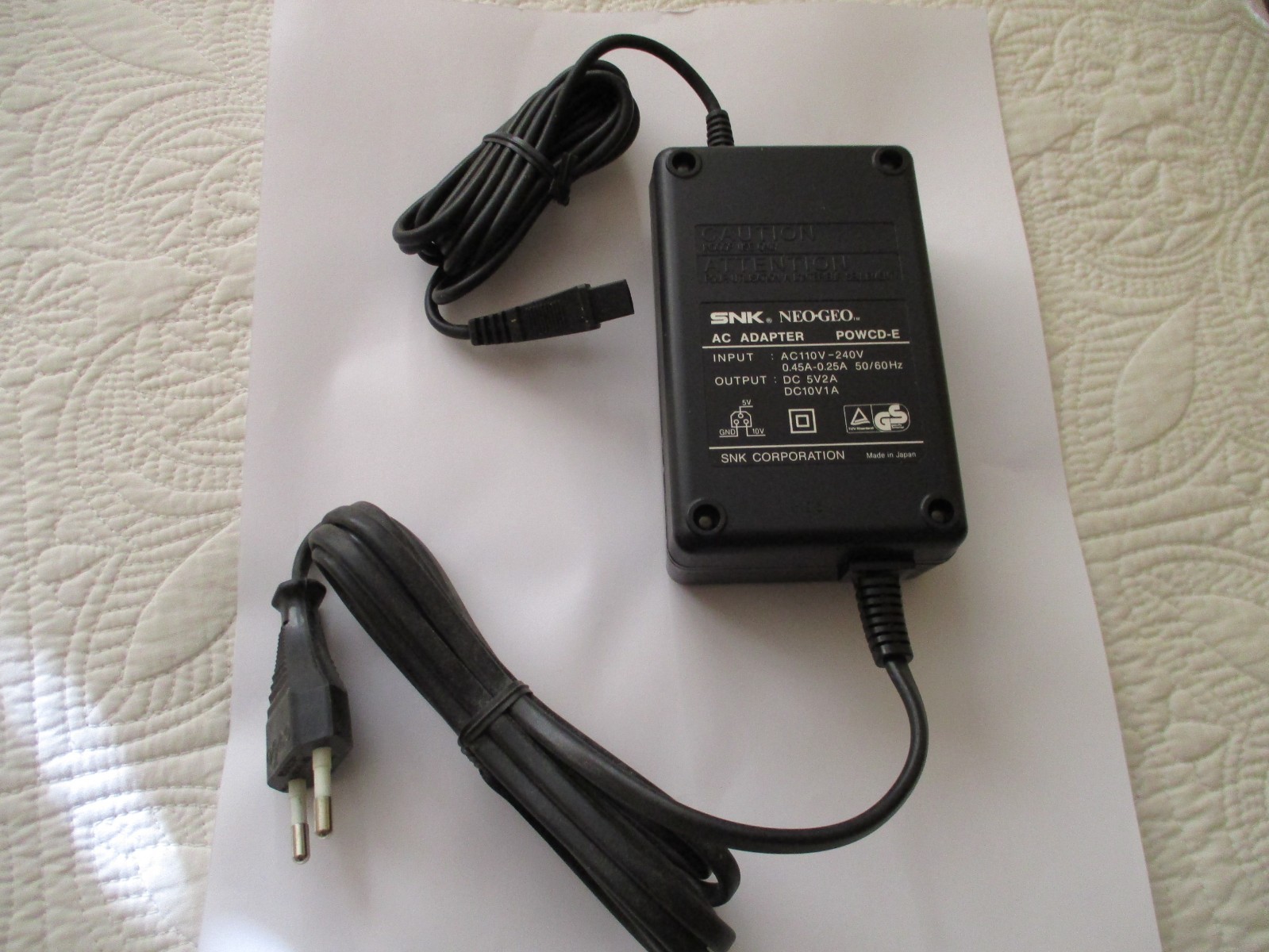 NEO GEO CD AC Adapter Power Supply – Model: POWCD-E – For EUR Console – NEW