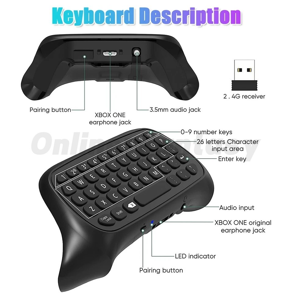 Wireless Controller Keyboard Chatpad for Microsoft Xbox Series X/S Controller