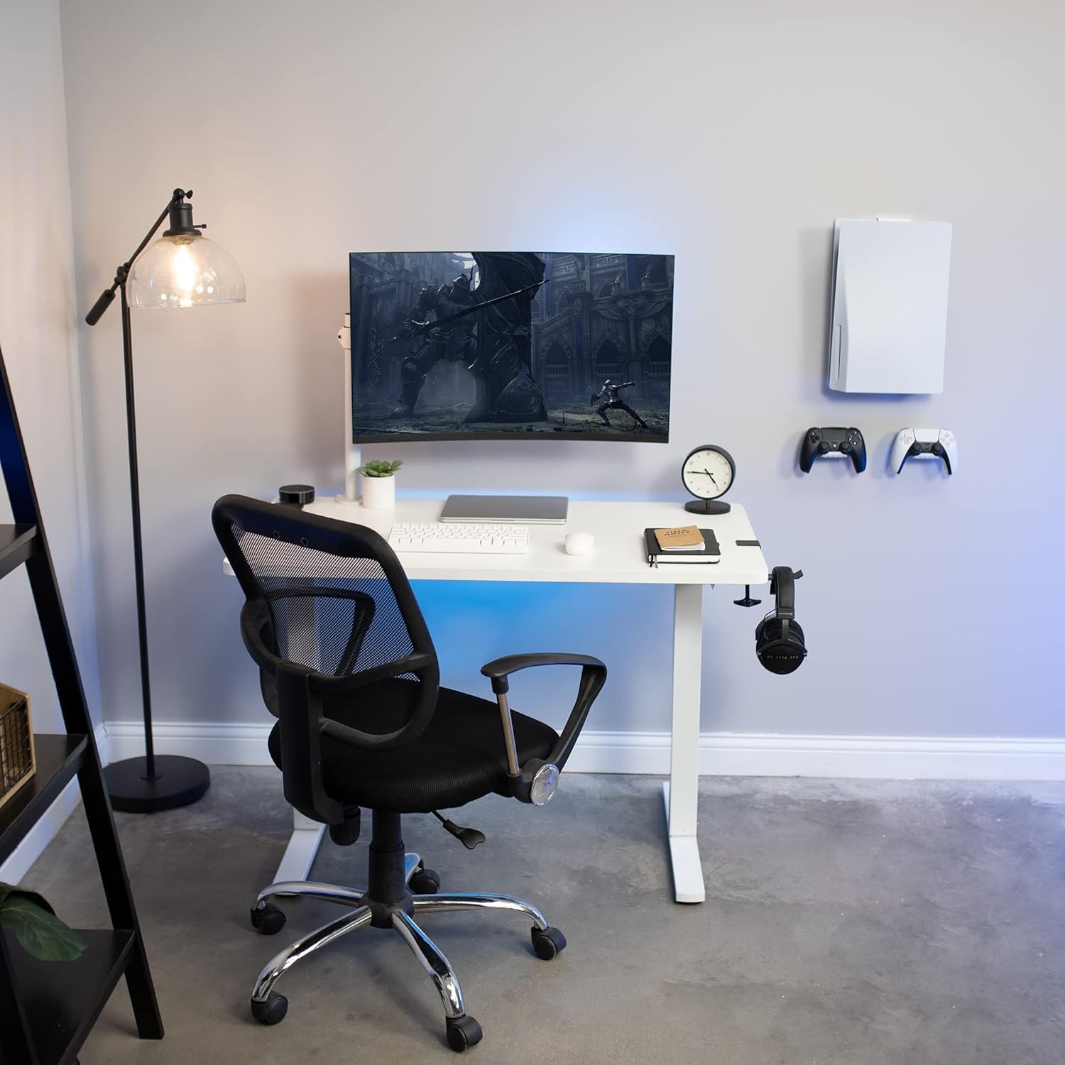 VIVO 2-in-1 Wall and Under Desk Mount Bracket Designed for PS5 White