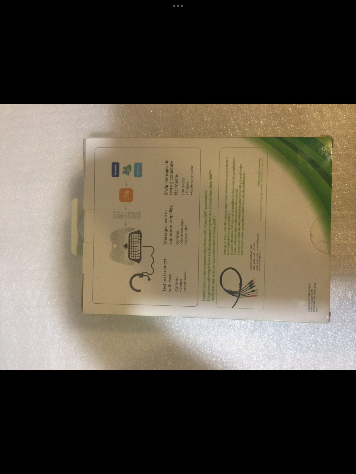 Microsoft XBOX 360 CHATPAD & HEADSET Bundle Official Keypad Chat Pad UNUSED MINT