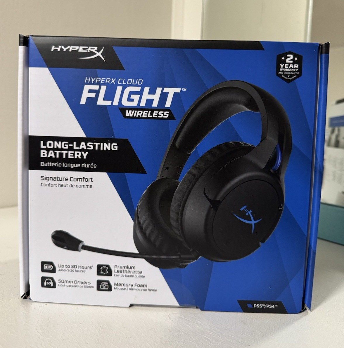 HyperX Cloud Flight Wireless 2.4GHz RF Boom Mic Over-Ear Headset Black/Blue