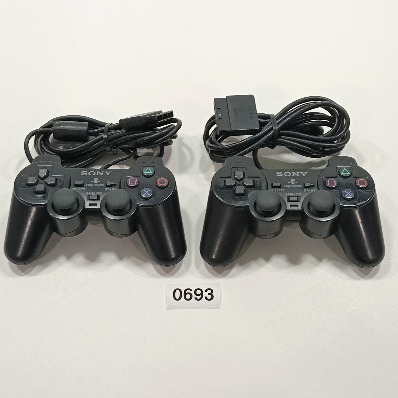 Sony PlayStation 2 PS2 Dual Shock 2 Controllers Lot of 2 SCPH-10010 Black TESTED