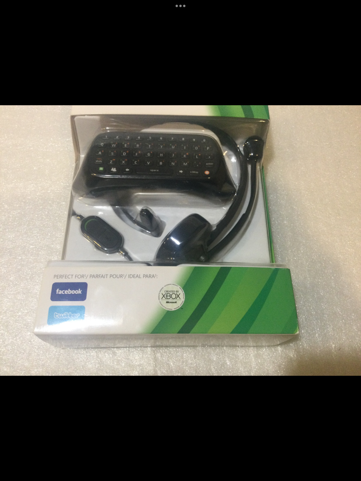 Microsoft XBOX 360 CHATPAD & HEADSET Bundle Official Keypad Chat Pad UNUSED MINT