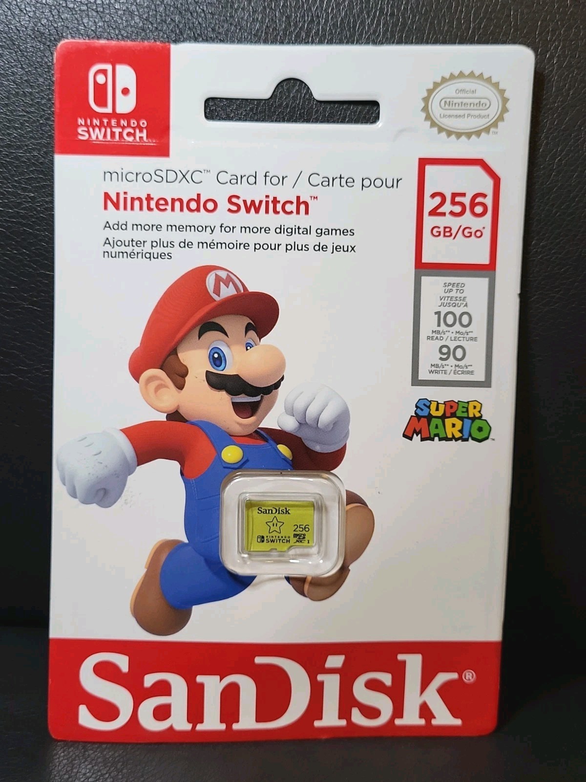 SanDisk 256GB microSDXC Card for Nintendo Switch Mario Star Edition New Sealed