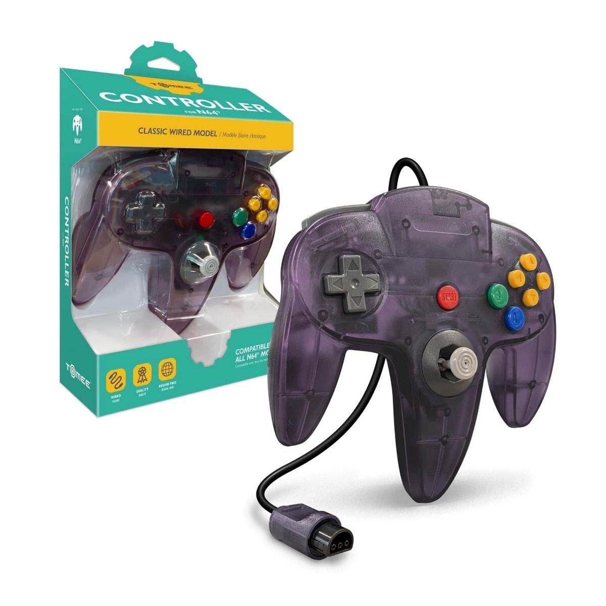 Tomee Controller for N64(Gold/Gray/Yellow/Red/Green/Black/Blue/Turquoise/Purple)