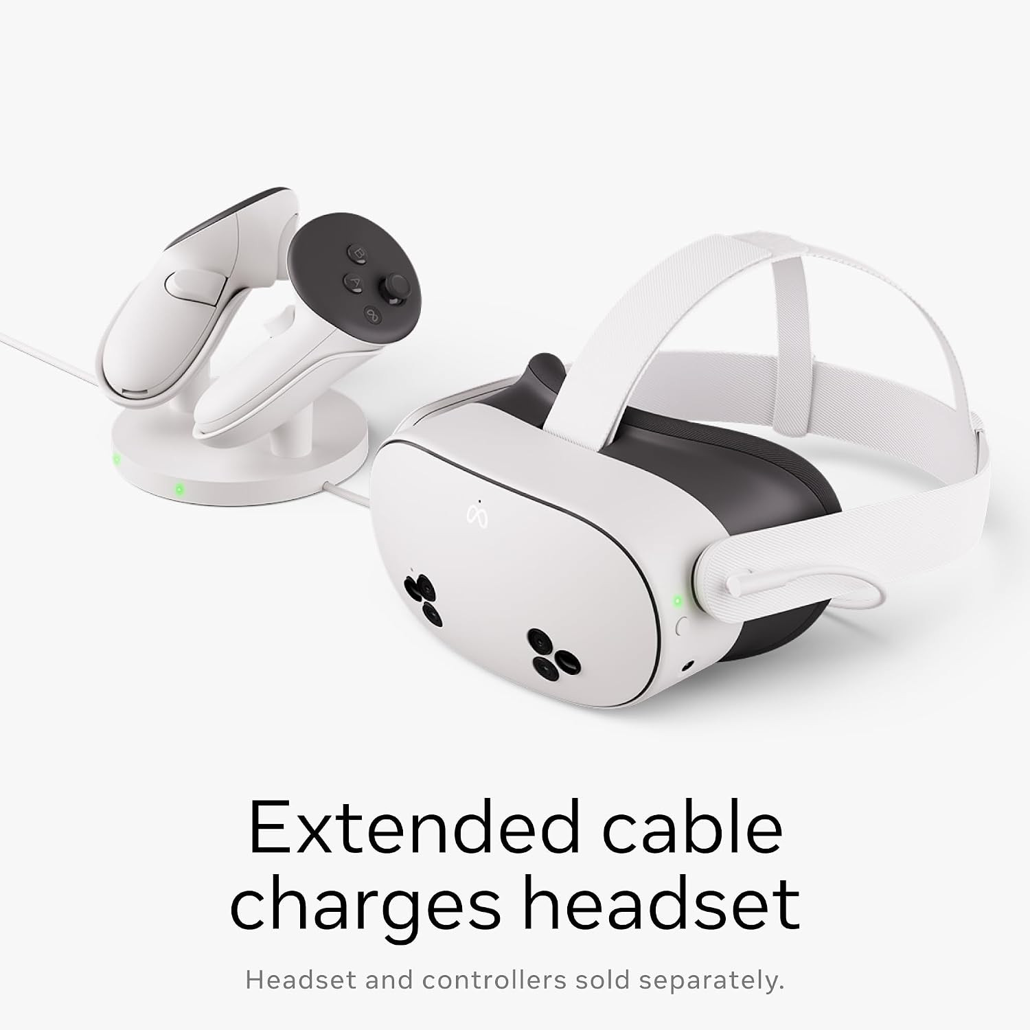 Meta Quest Compact Charging Dock — Works with Meta Quest 3/3S — Extended Headset