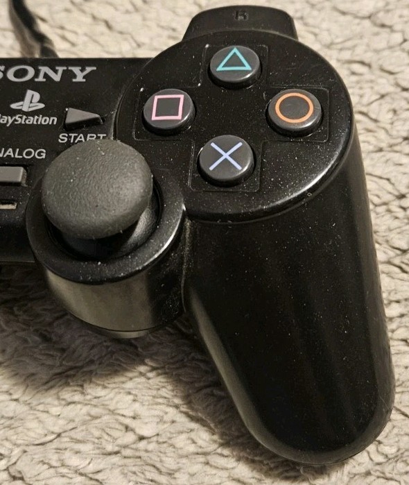 Sony PlayStation Wired Analog Controller SCPH-10010 Black Tested Working