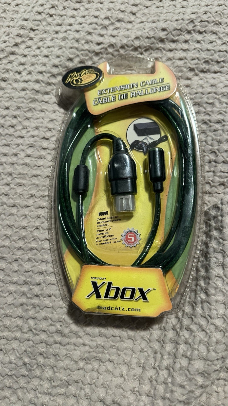 Mad Catz for Original Xbox Controller 7 ft Extension Cord Cable Heavy Wiring