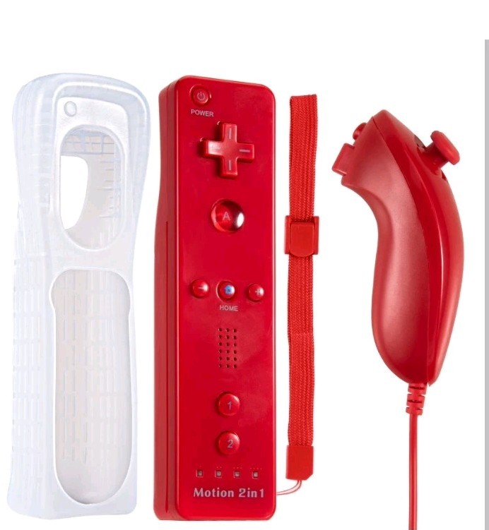 2in1 Built in Motion Plus Remote Controller Nunchuck Set For Nintendo Wii&Wii U