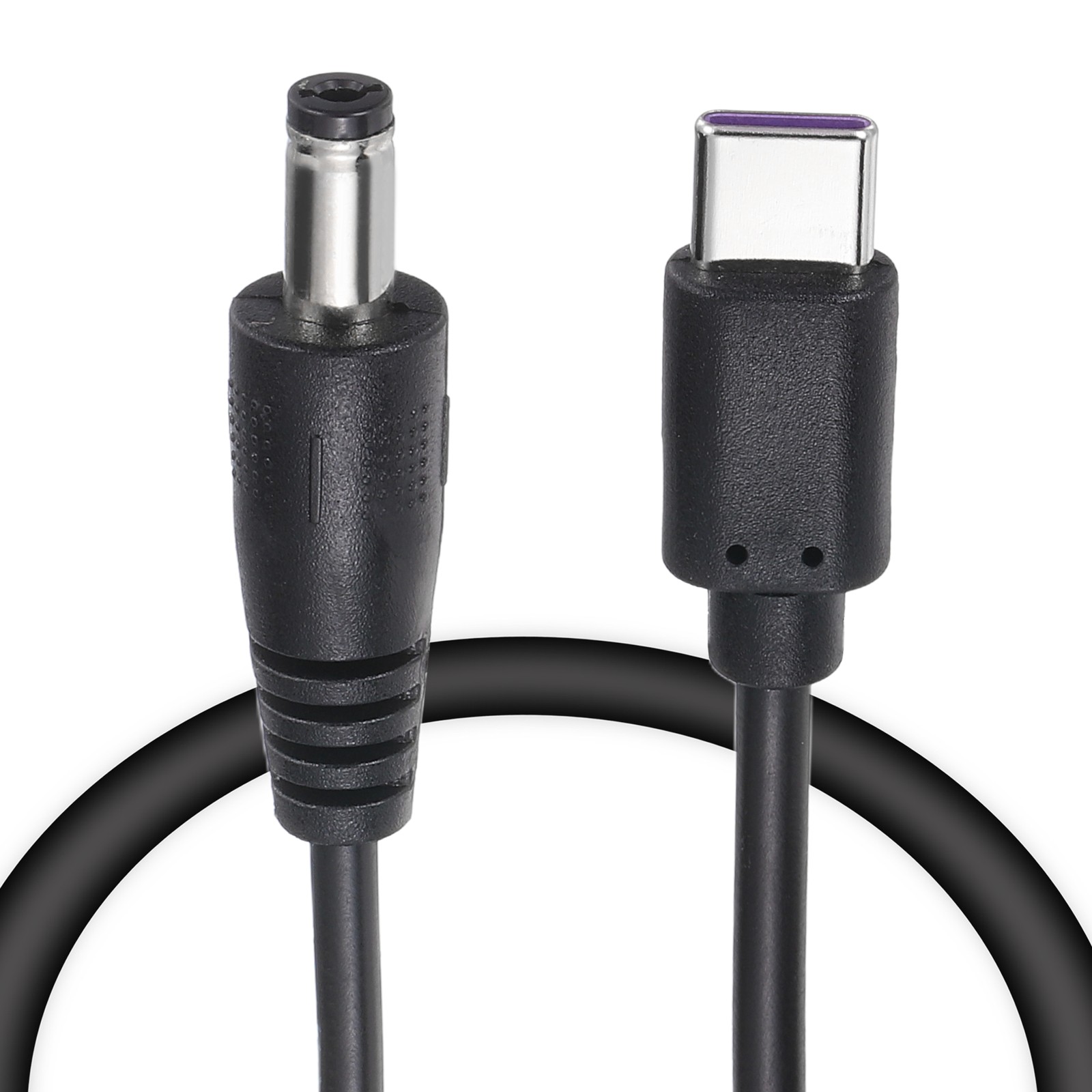 1.3FT USB C to DC PD Power Fast Charging Cable, 5.5×2.1mm 45W/15V(Black)