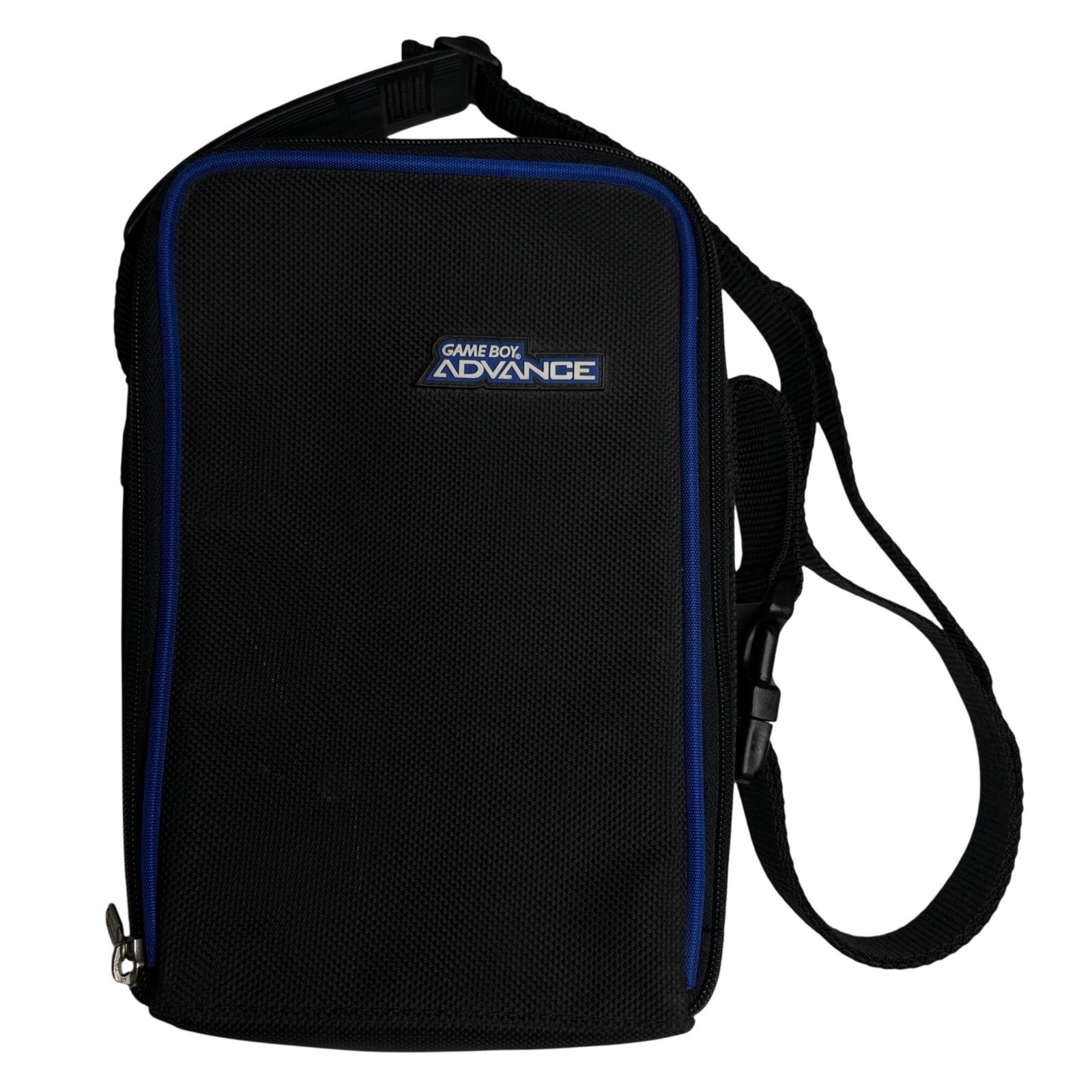 Vintage Nintendo Game Boy Advance GBA Carrying Case Bag Black Blue Nylon