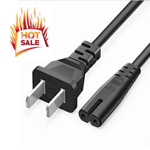 AC Power Cord 2 Prong Cable for PS5 PS4 Slim OG Xbox One S/X Series S/X PS3 Slim