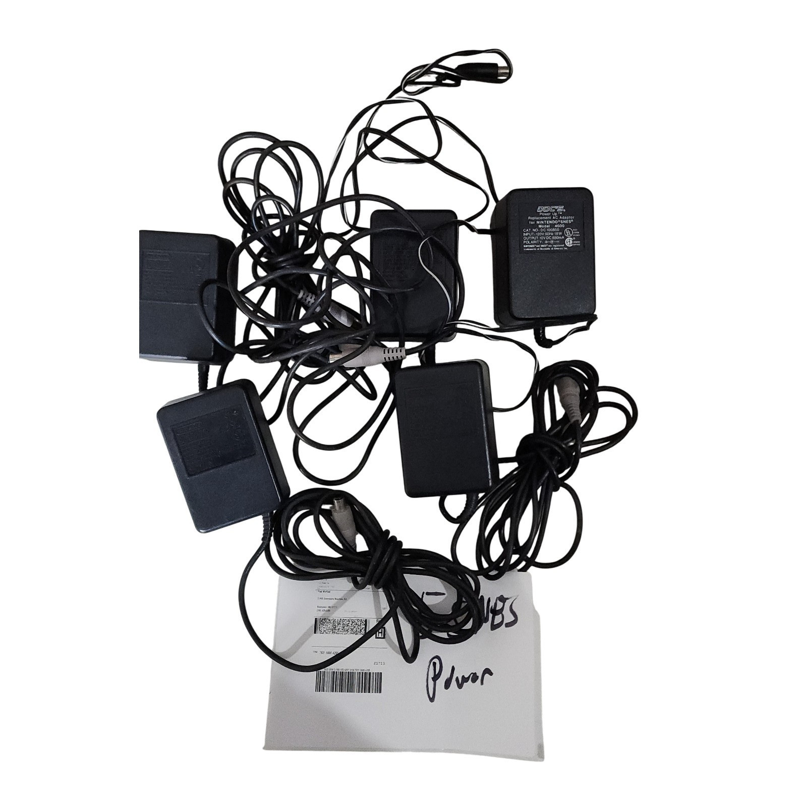 5 -Lot of 4 Nintendo AC Power Supply Model SNS-002 & 1 Doc’s AC Adapter Untested