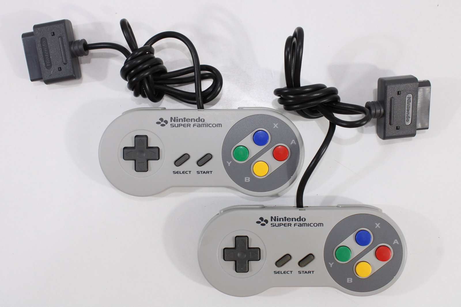 Lot of 2 Official Nintendo Super Famicom Controllers Cleaned Tested OEM SFC SNES
