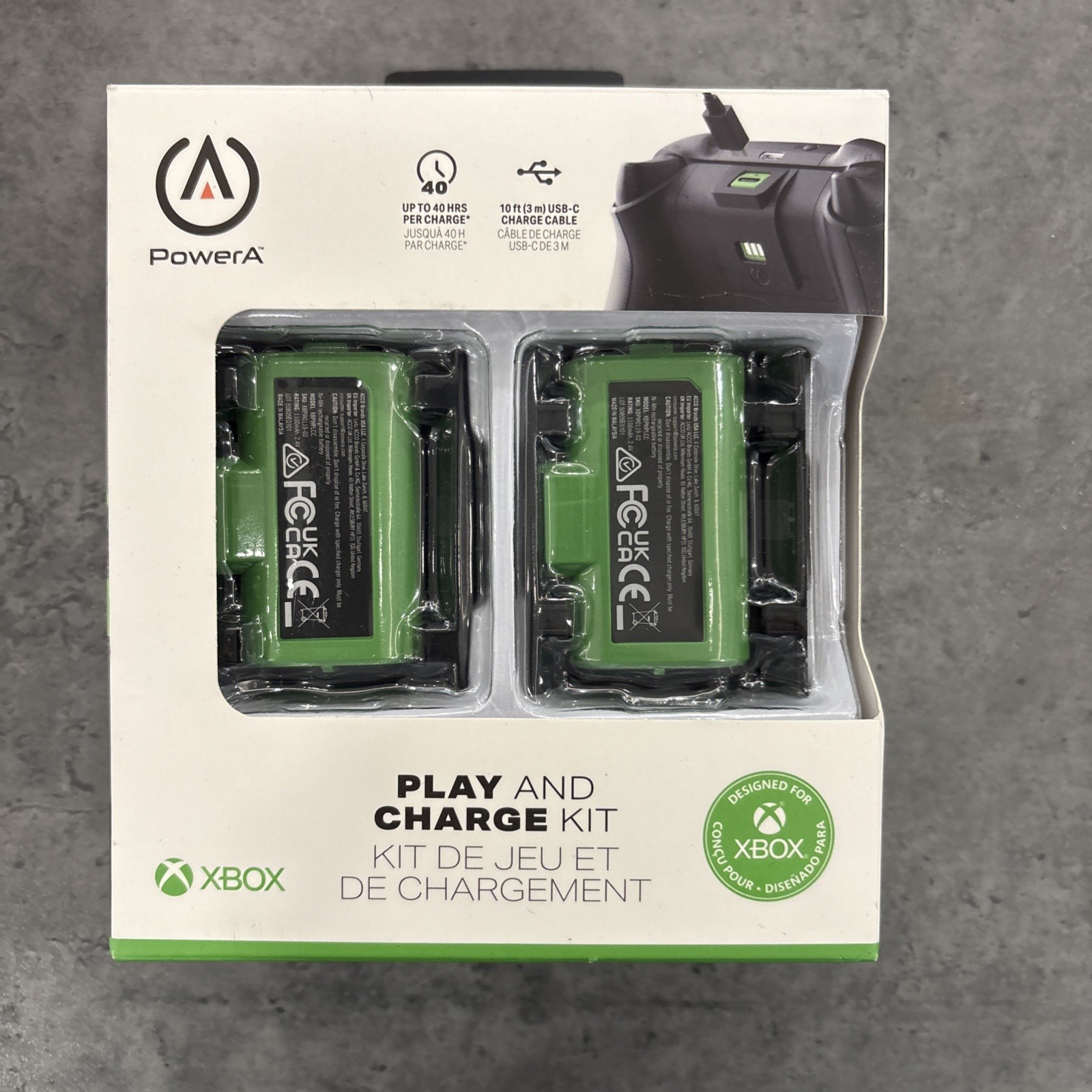 PowerA – Play & Charge Kit for Xbox Series X|S and Xbox One – Green USB-C