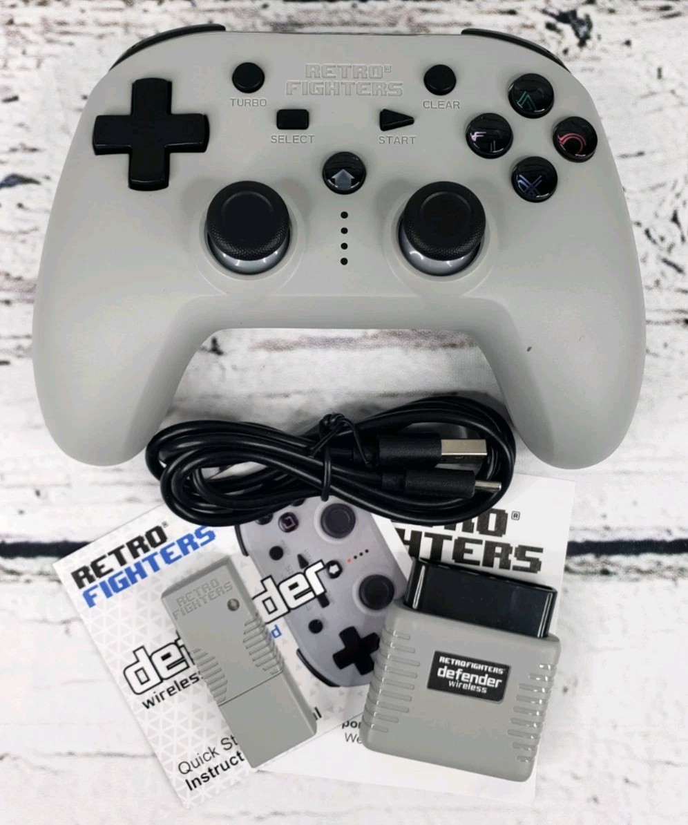 Retro Fighters Defender Wireless Gamepad Controller PS1 PS2 PS3 – Grey