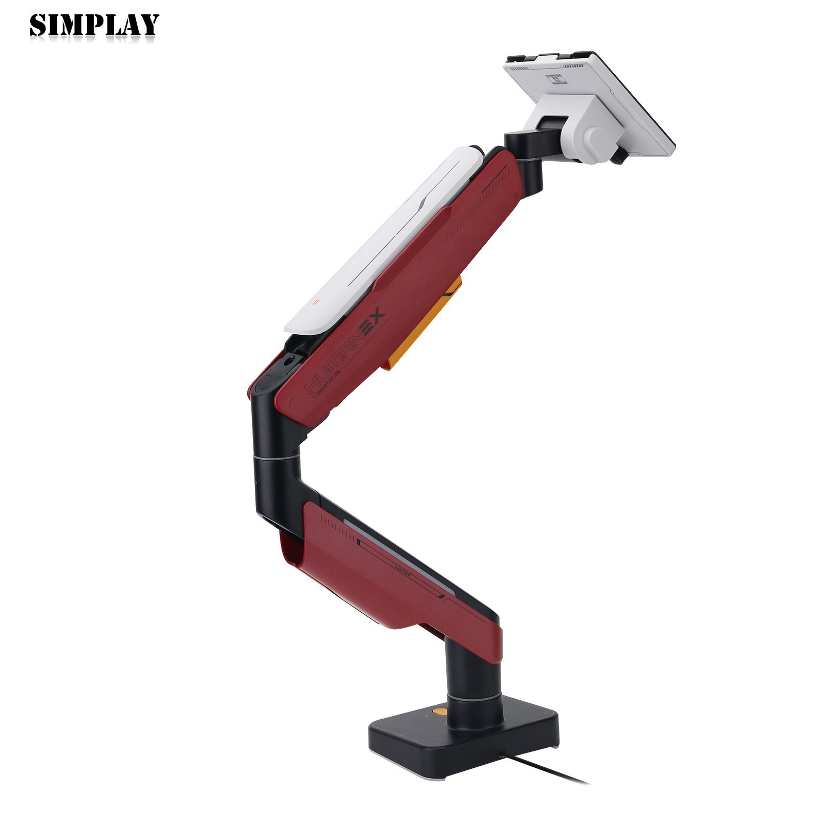 HumaneX T18-1E RGB Gaming Monitor Stand Monitor Arm (Red) with 20KG Payload