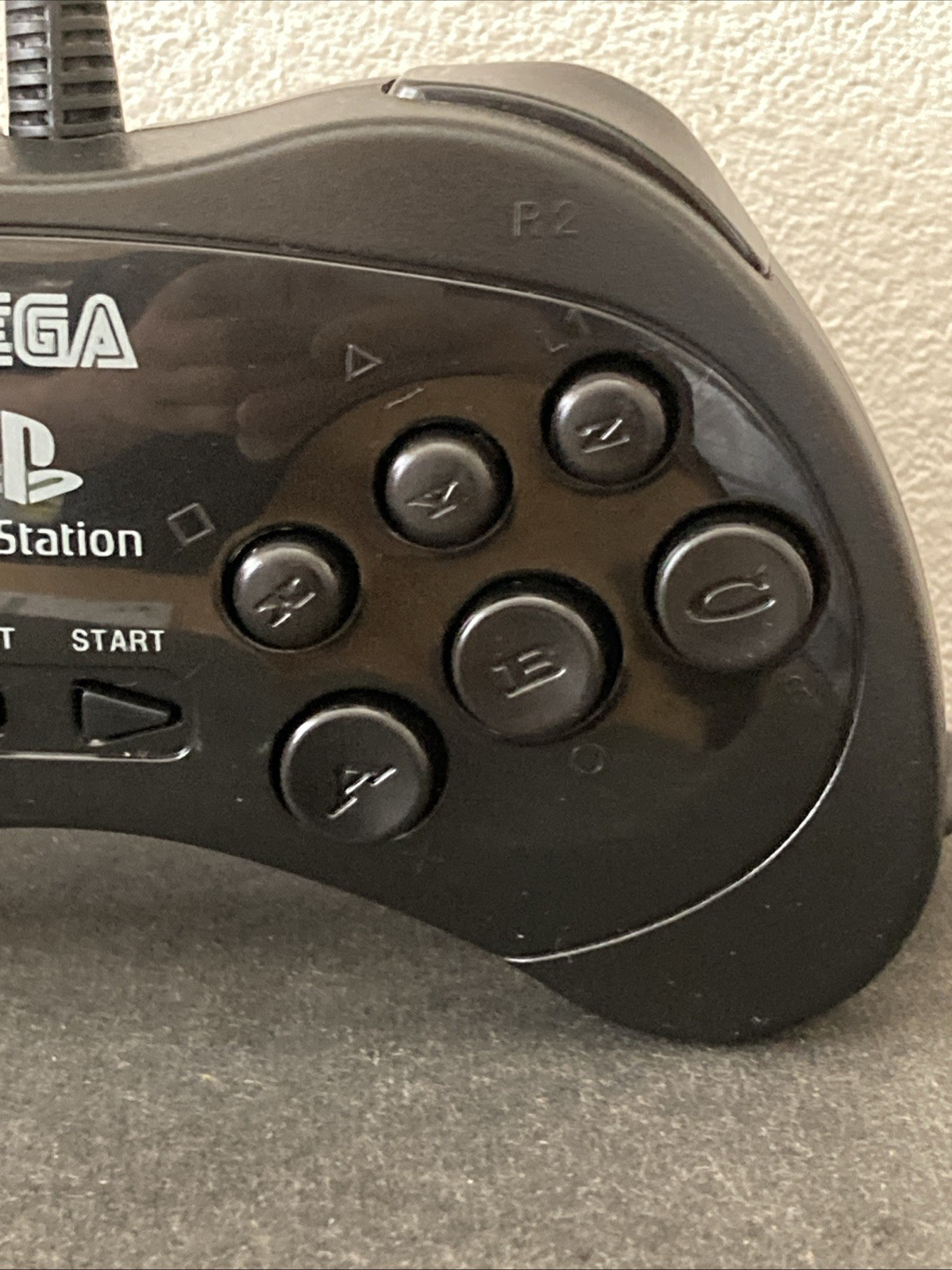 Sega Sony Playstation 2 Saturn Controller Pad Black PS2 IPS-5001 Japan Import