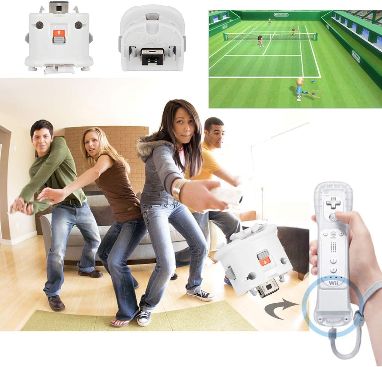 Wii Motion Plus Adapter-External Remote Motion Plus Sensor Controller -White,…