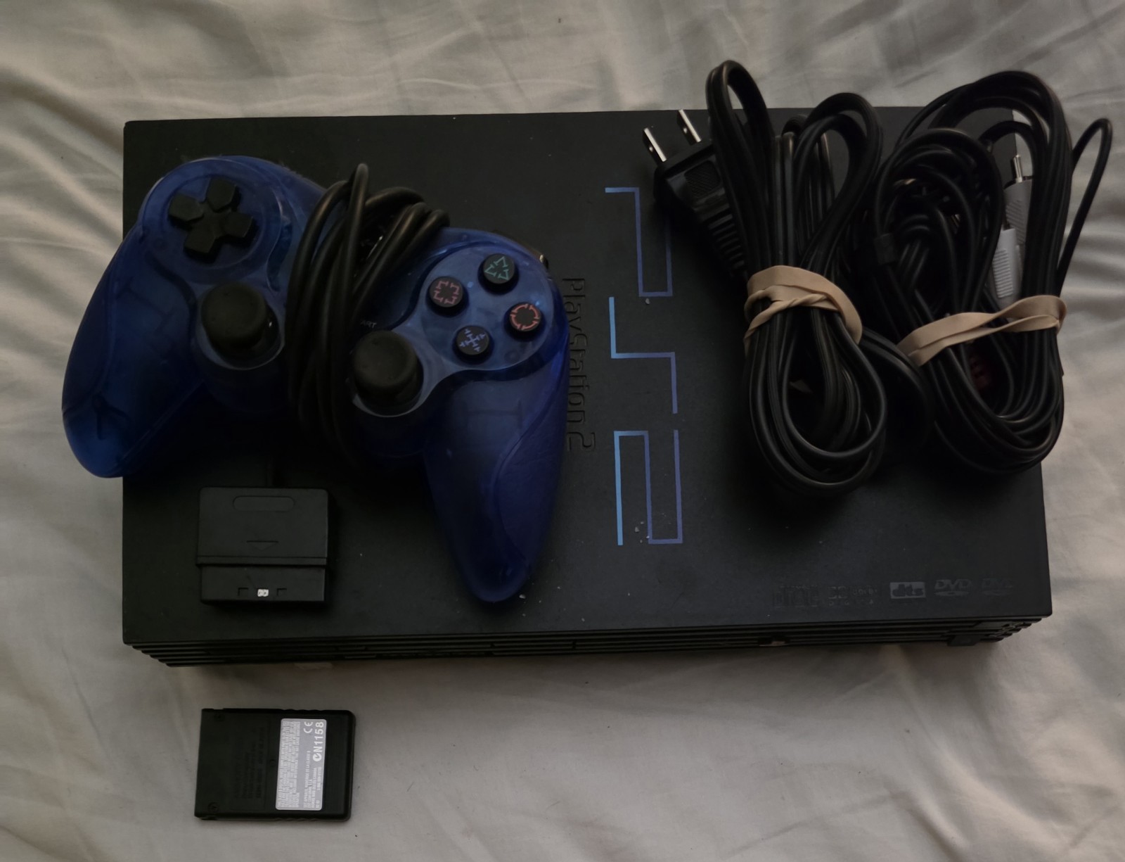 Tested ~sony Playstation 2~1 Aftermarket Controller, Cords, And Memory Card