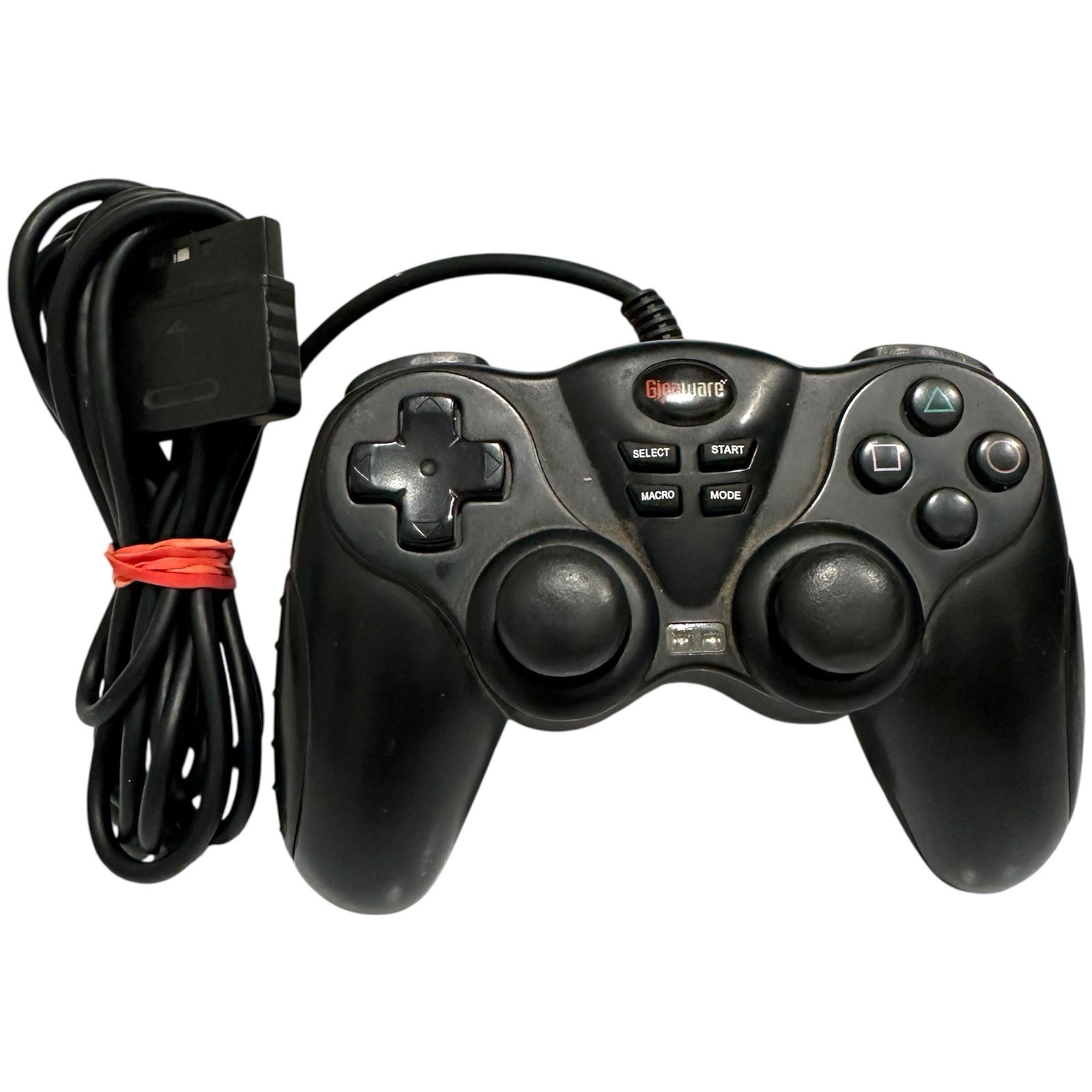 Gigaware PS2 Wired Controller Black Dual Analog RadioShack 26-539 OEM Style