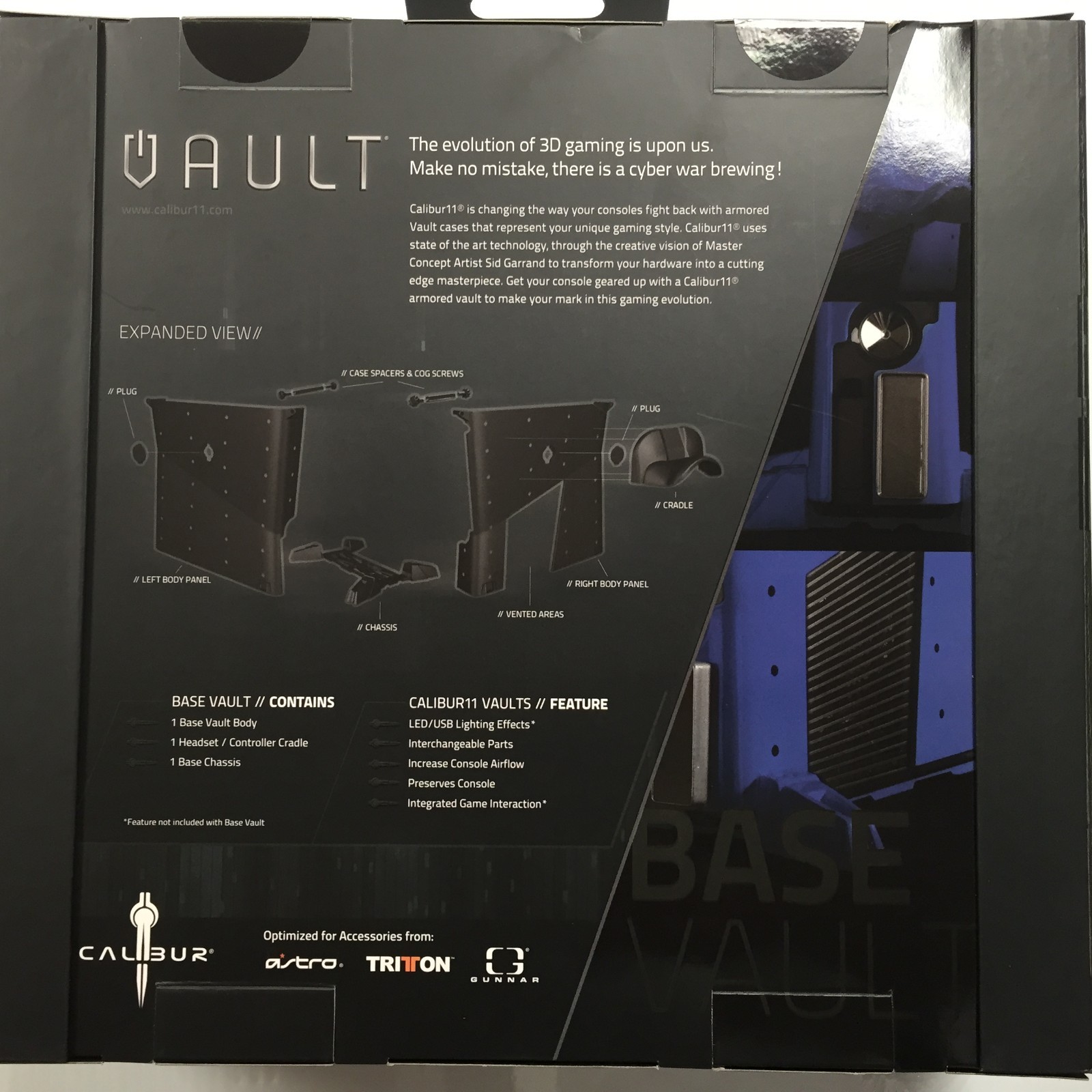 Calibur11 Licensed Vault : XBox360 Case Base Model Urban Blue – Brand New