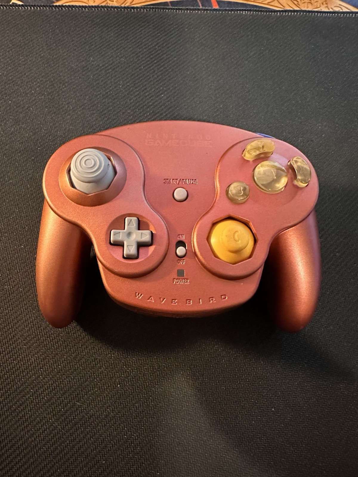 GameCube Wavebird Controller. Receiver Not Included. Custom Dyed Red.