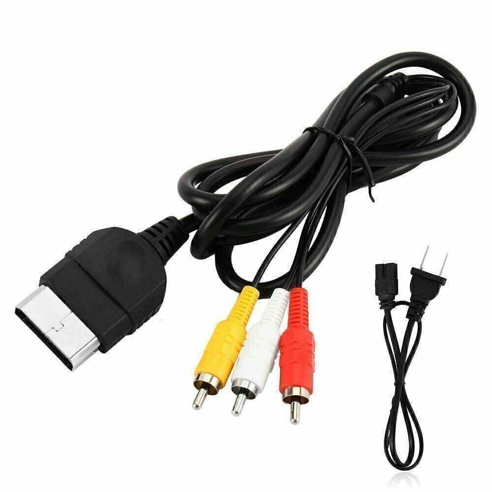 Audio AV RCA+AC Cable Power Supply Adapter Cord For Xbox Game TV