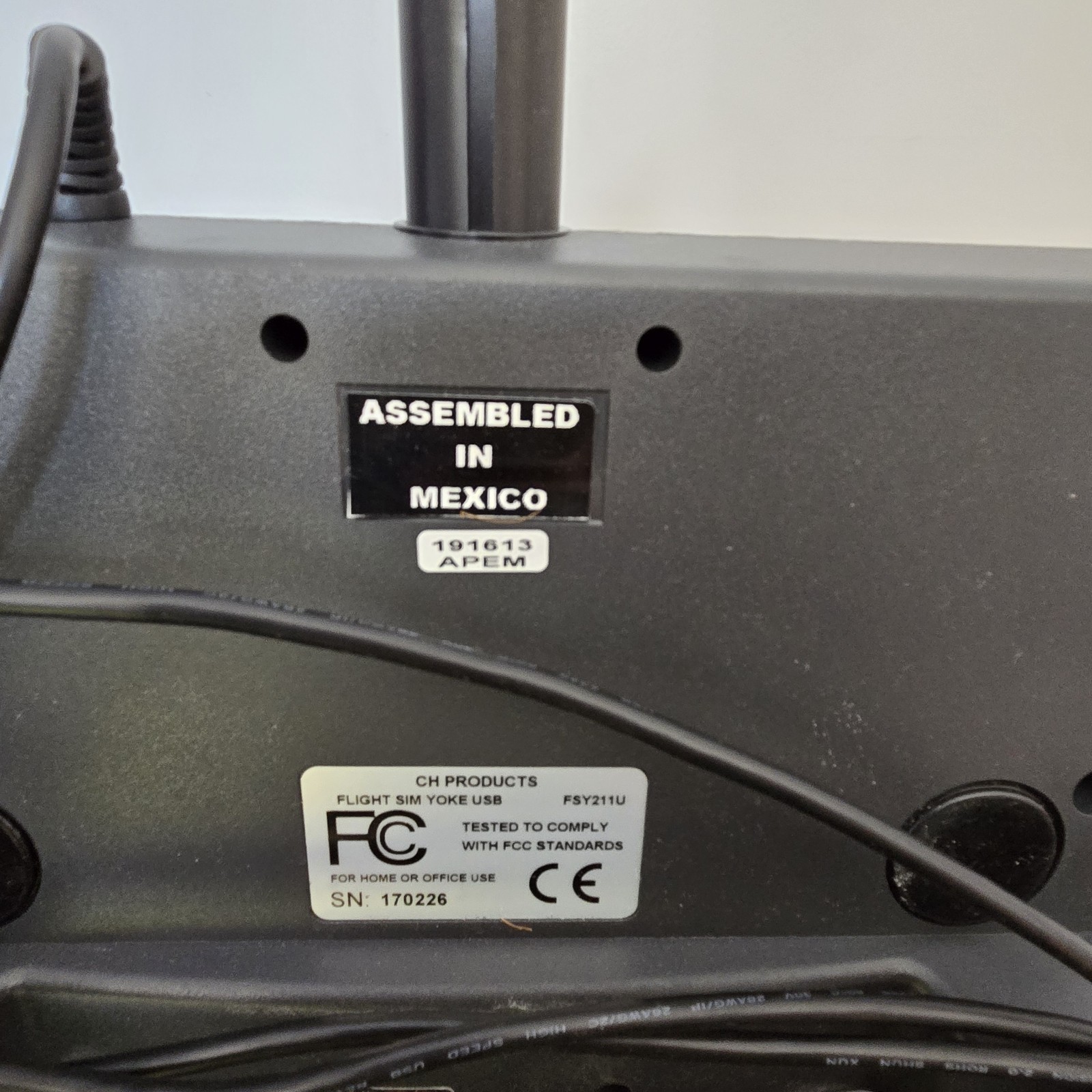 CH Products Flight SIM Yoke FSY212U *No Software Included Tested Works USB