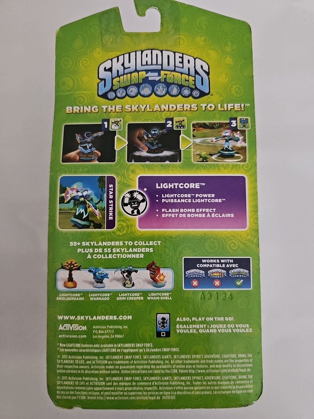Skylanders Swap Force STAR STRIKE Lightcore -NEW IN PACK Trap Team Superchargers