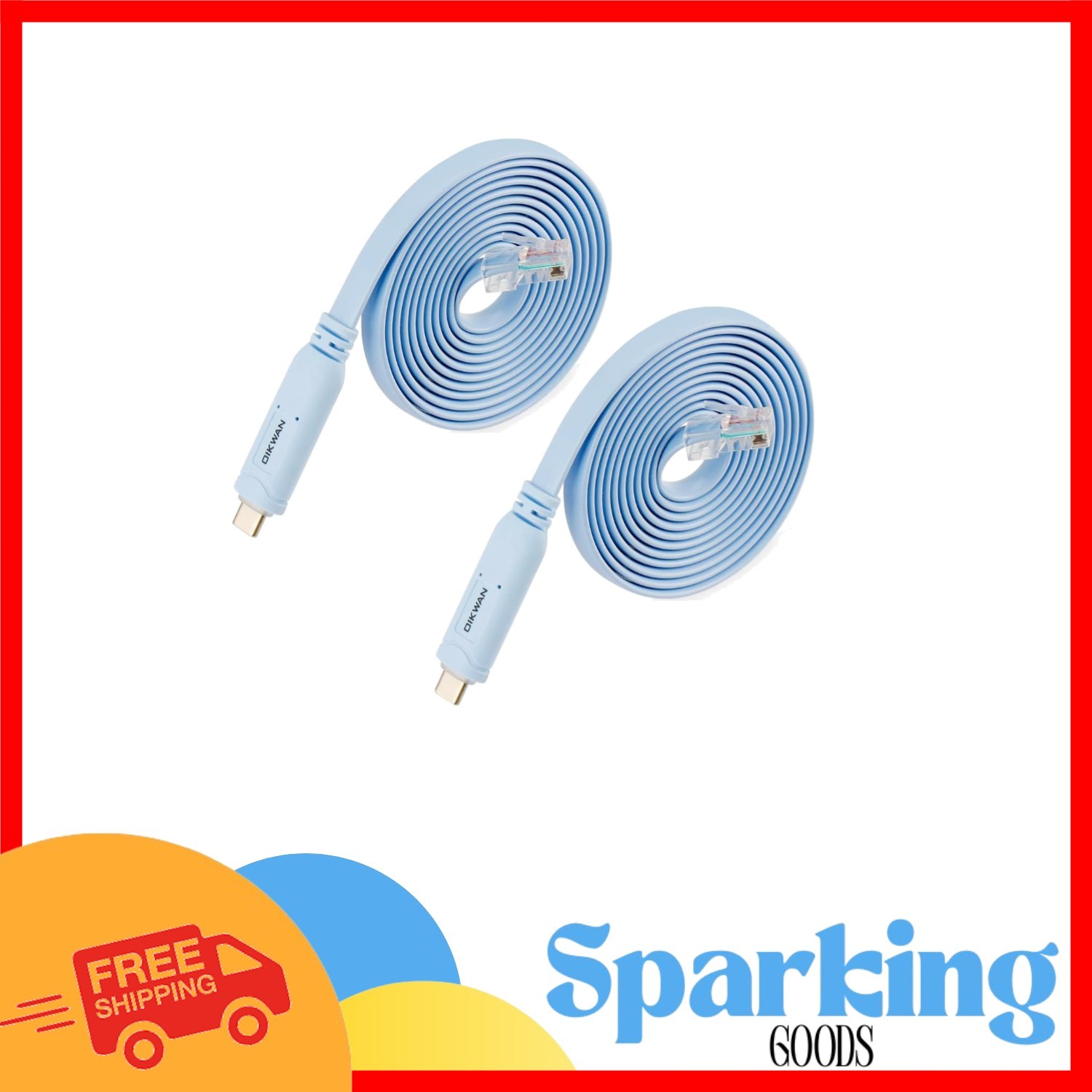 USB-C to RJ45 Console Cable 6Ft 2-Pack: Perfect for Cisco Routers & Switches