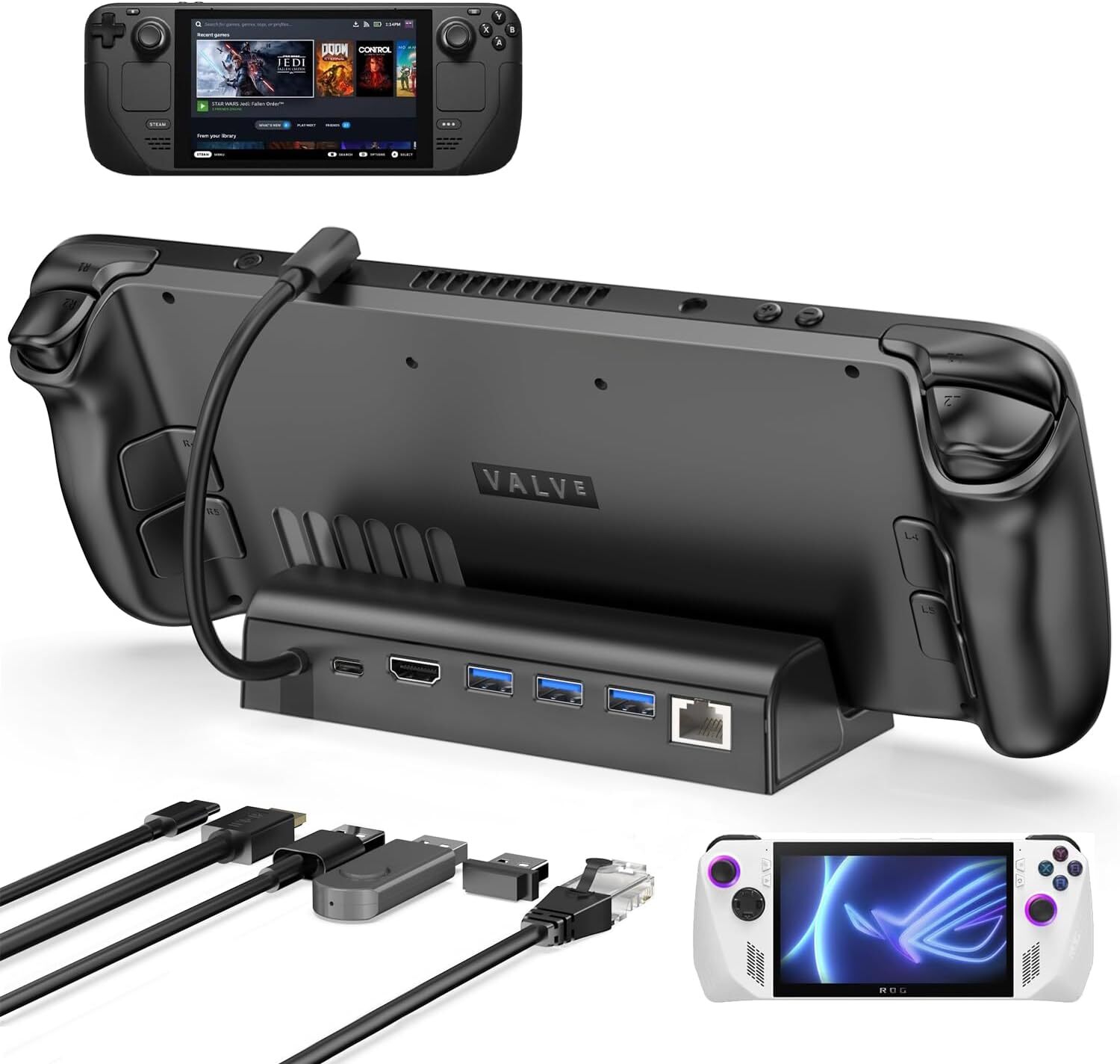 6-in-1 Docking Station for Steam Deck/ROG Ally Antank Steam Deck Dock 4K HDMI2.0