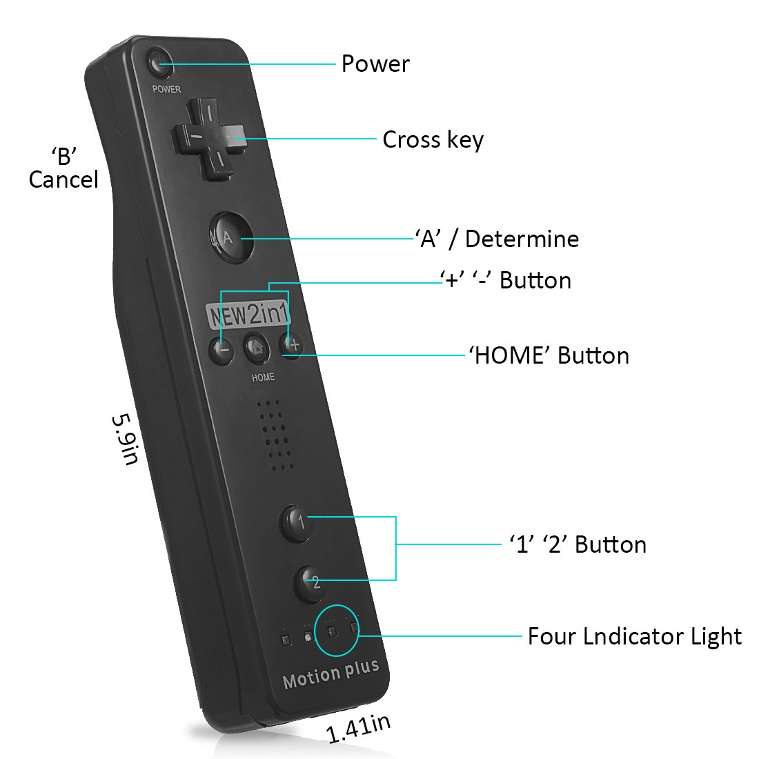Remote Controller and Nunchuck Built in Motion Plus For Nintendo Wii/ Wii U