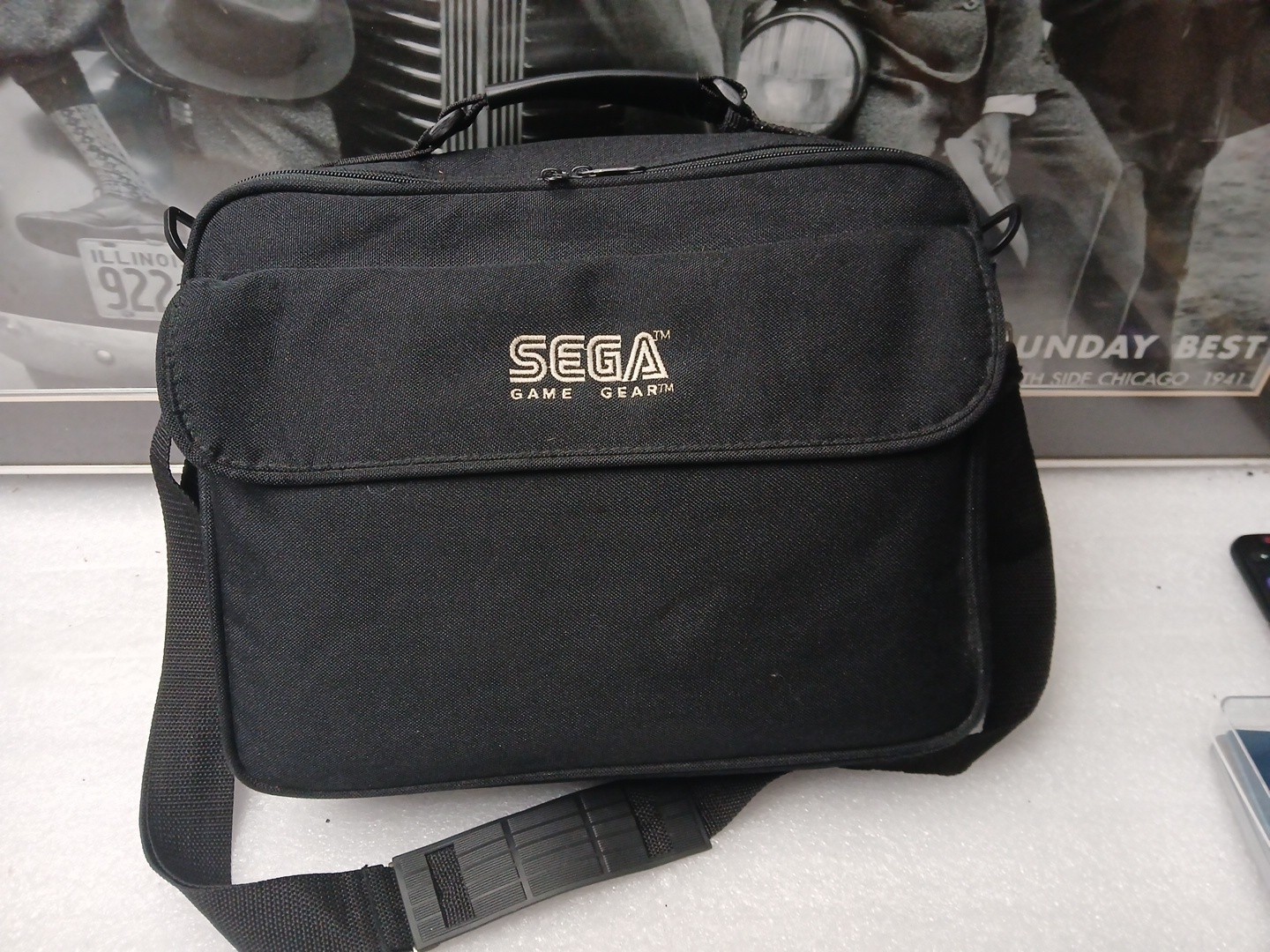 Official VINTAGE Black Sega Game Gear Carrying Case Travel Bag w/ Shoulder Strap