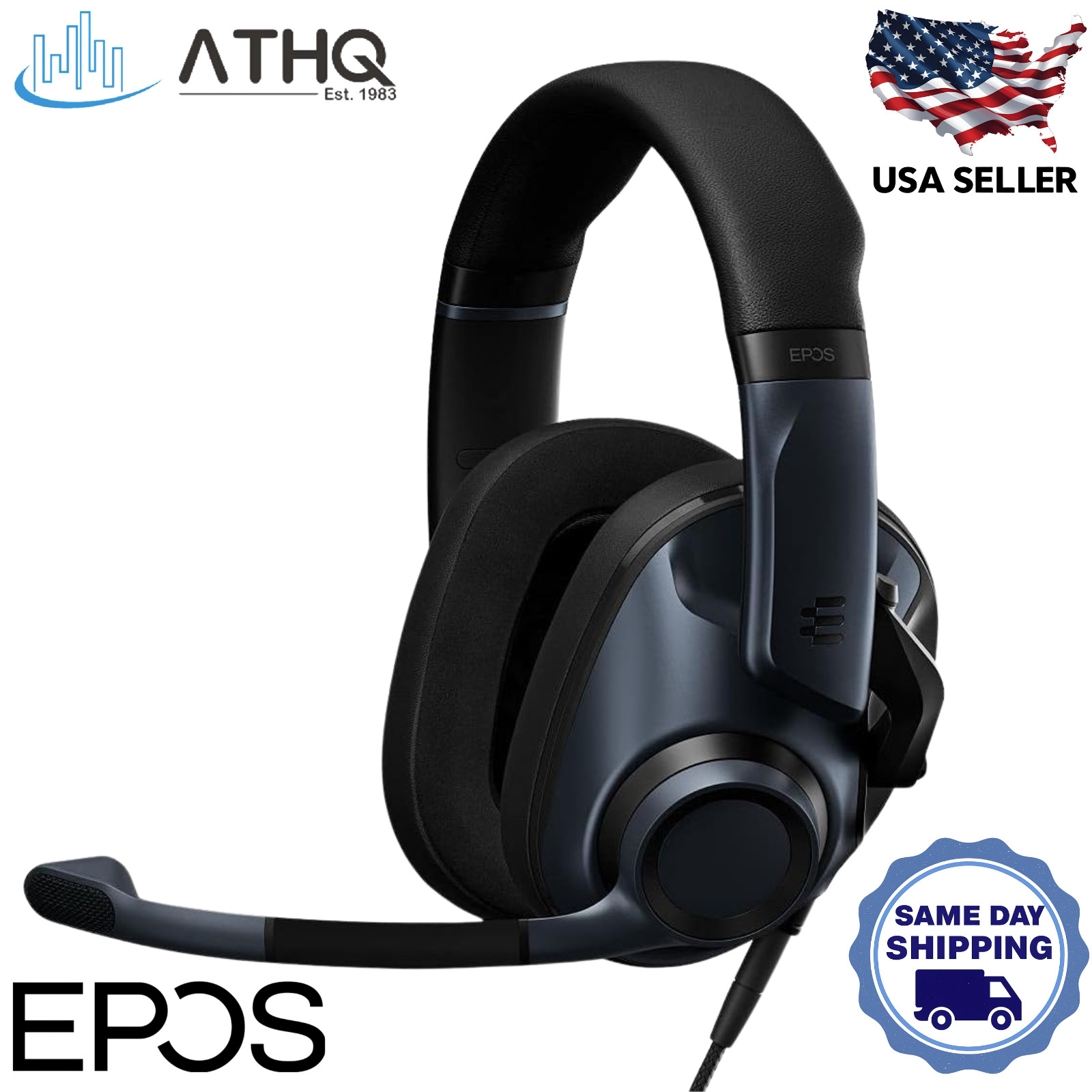 EPOS H6PRO Closed Acoustic Wired Gaming Headset Over-Ear Headphones Boom Mic NEW