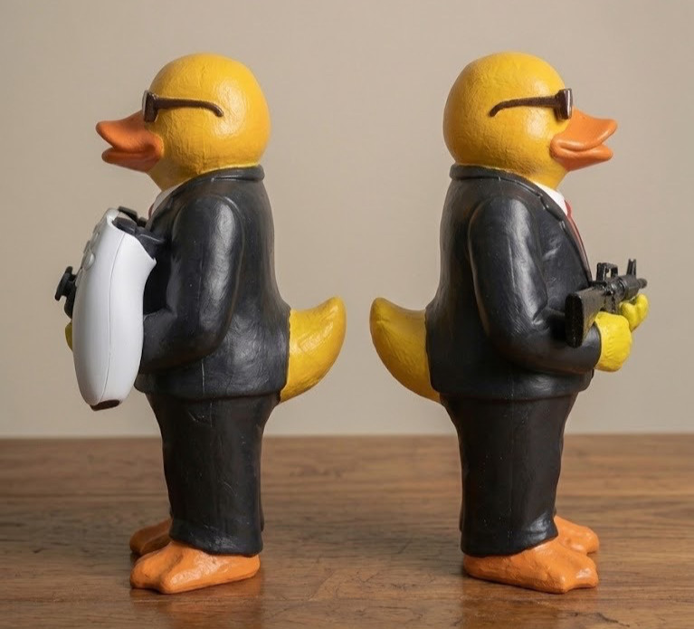 Mafia Duck PS5 DualSense Controller Stand HandPainted Gaming Setup Desk Decor