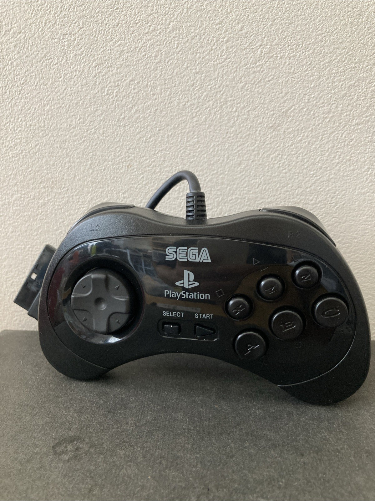 Sega Sony Playstation 2 Saturn Controller Pad Black PS2 IPS-5001 Japan Import