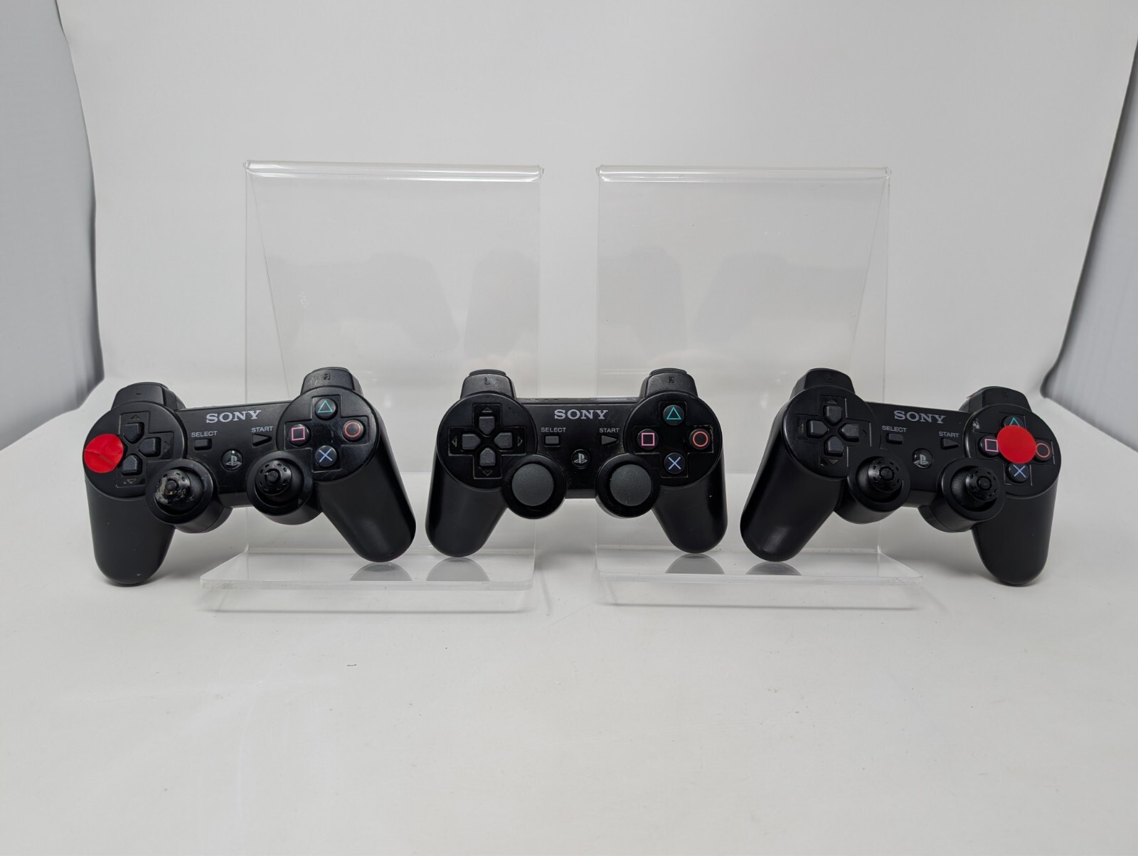 Sony Playstation 3 OEM Dualshock Sixaxis Black Controller Lot (3) – TESTED READ