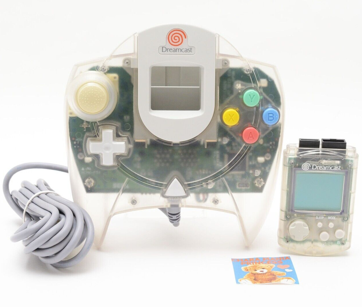 Sega Dreamcast DC Controller Clear Visual Memory Set Tested Good Rare Japan JP