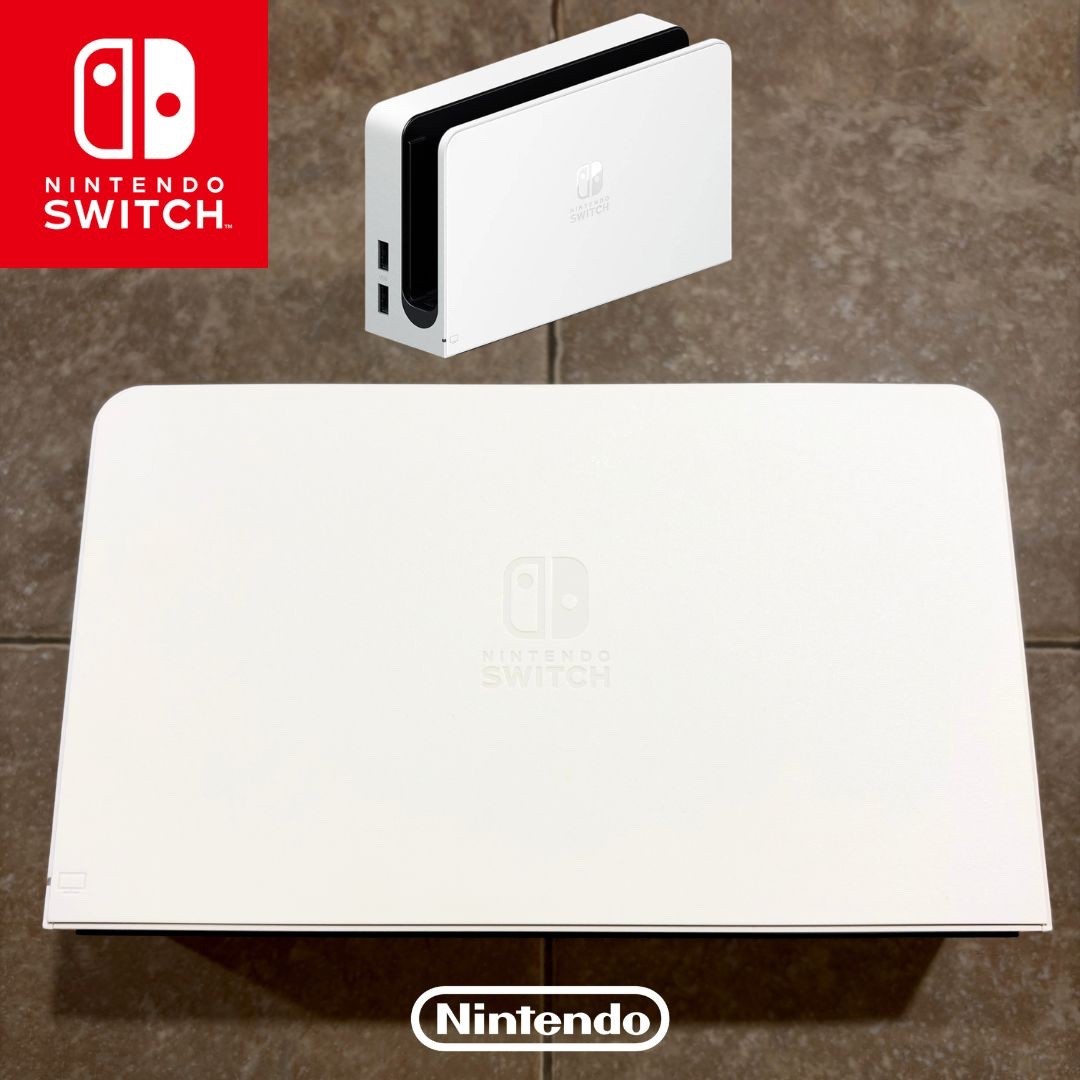 OEM Nintendo Switch White OLED Charging Dock Station HEG-007 Ethernet AUTHENTIC