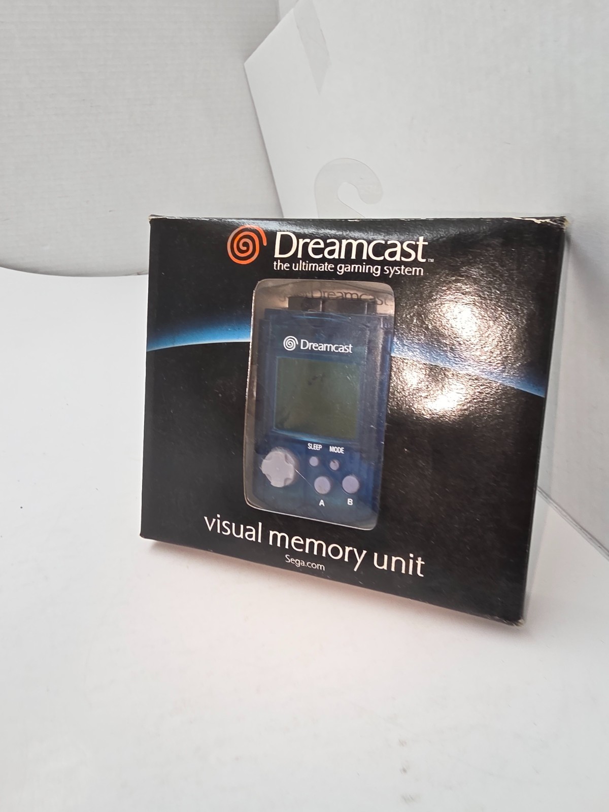 Working Sega Dreamcast Clear Blue VMU OEM Visual Memory Unit Damaged #K39