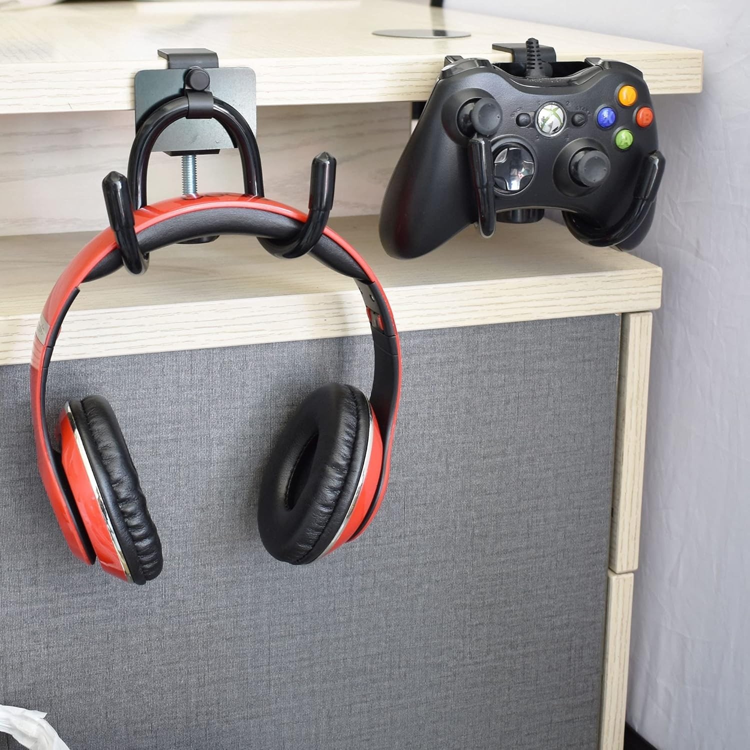 Desk Mount Game Controller Holder for Xbox and PS Controllers, Adjustable Rack