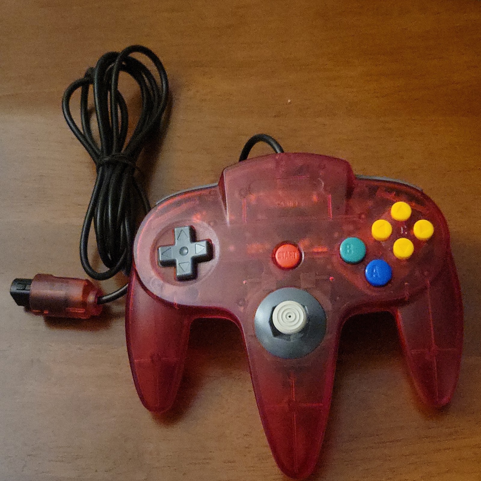 Red Transparent Wired Controller for Nintendo 64 N64, Turbo, 6 ft Cable