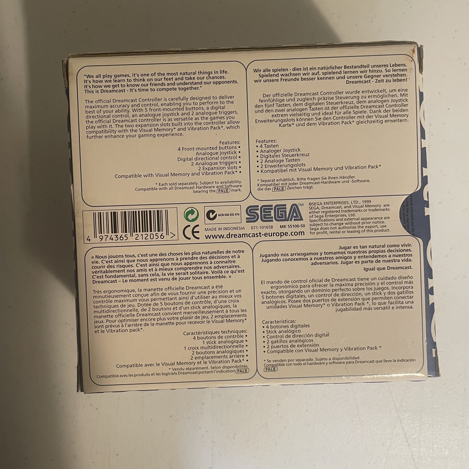 Sega Dreamcast Controller Gamepad (MK55100-50) New Open Box Vintage Gaming
