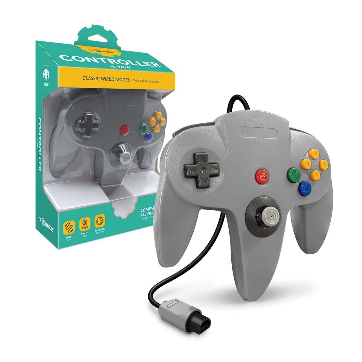 Tomee Controller for N64(Gold/Gray/Yellow/Red/Green/Black/Blue/Turquoise/Purple)